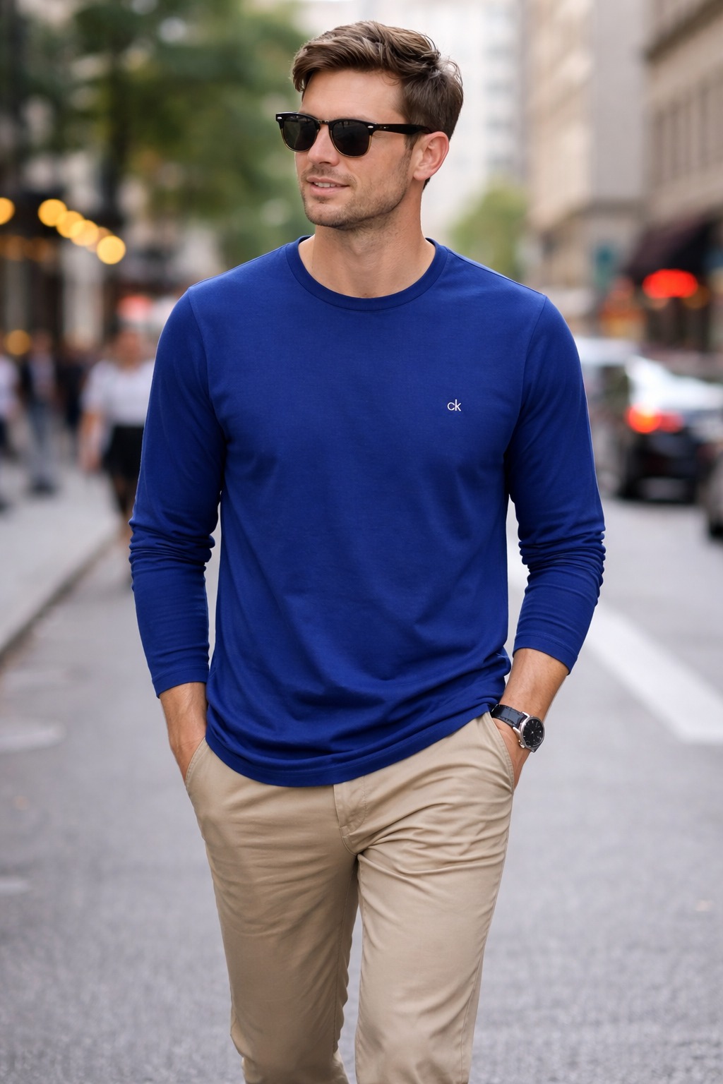 ÁO SWEATSHIRTS CHÍNH HÃNG - Calvin Klein Golf Assorted Long Sleeve T-Shirts - C9583-Navy