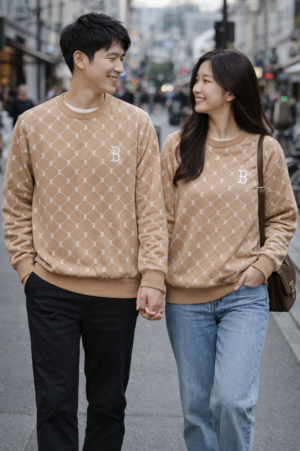 Áo Sweater Chính Hãng - MLB Sweatshirts Jacquard Dia Monogram Boston Begie - 3AMTM0141-43CAL