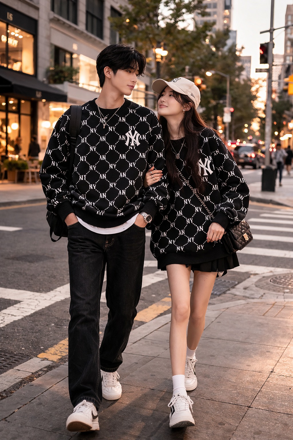 Áo Sweater Chính Hãng -  MLB Jacquard Dia Monogram New York Yankees - 3AMTM0141 - 50BKS