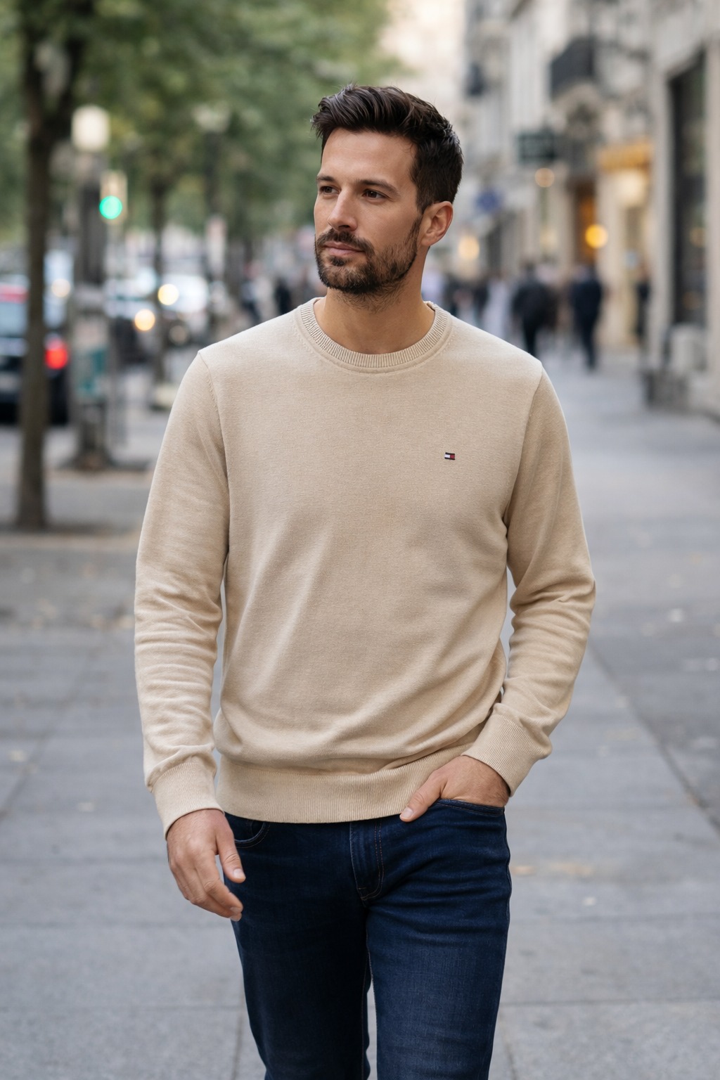 Áo Sweater Chính Hãng - Áo Len Tommy Hilfiger 'Light Brown' - 78J8320-240