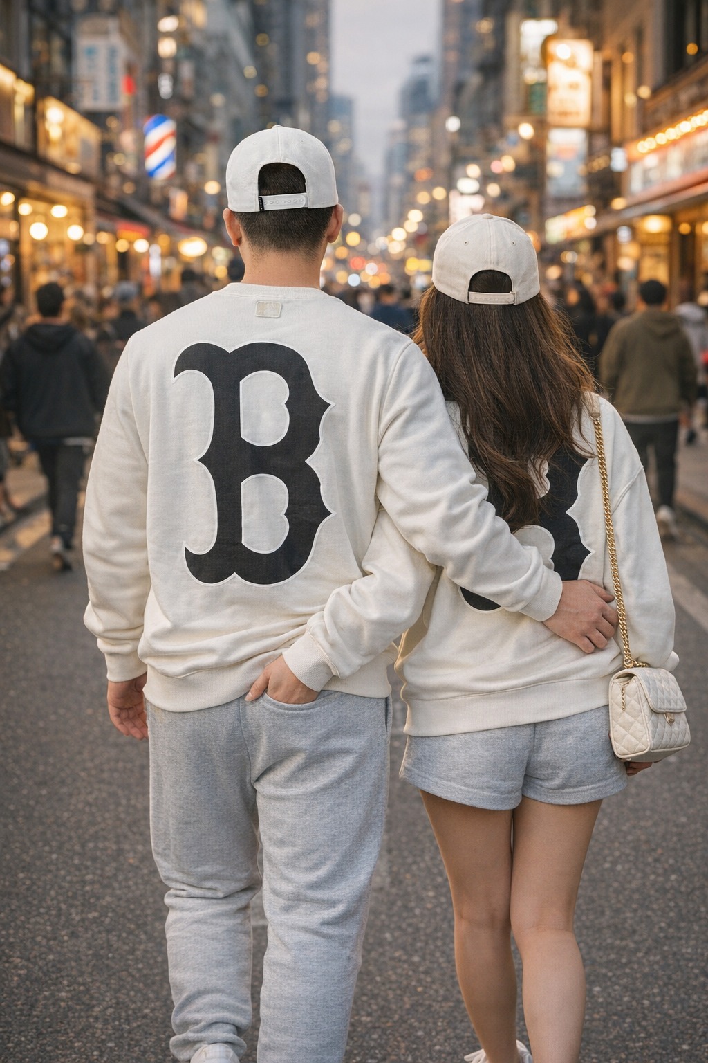 Áo Sweater Chính Hãng - Áo MLB Unisex Bosston 'White' - 3AMTM-100