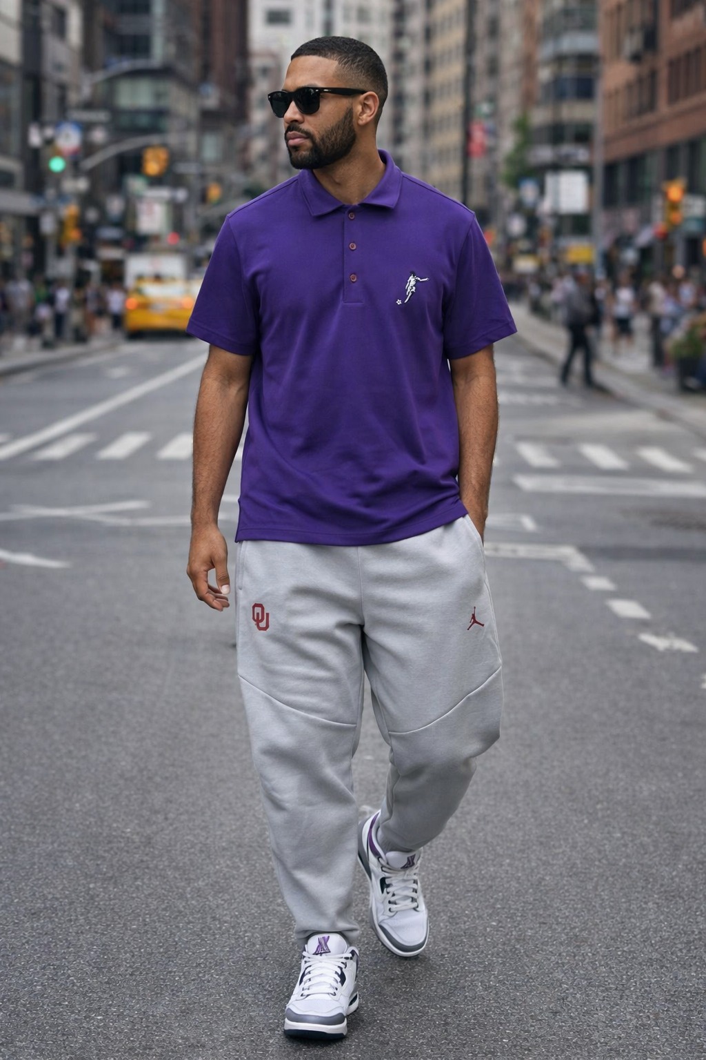 Áo Polo Chính Hãng - Nike Club Logo Football Màu Tím - CLF-016