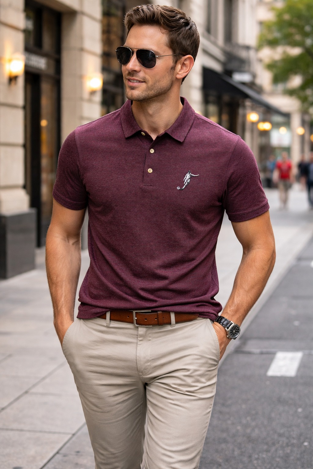 Áo Polo Chính Hãng - Nike Club Logo Football Đỏ Mận - PNF-007