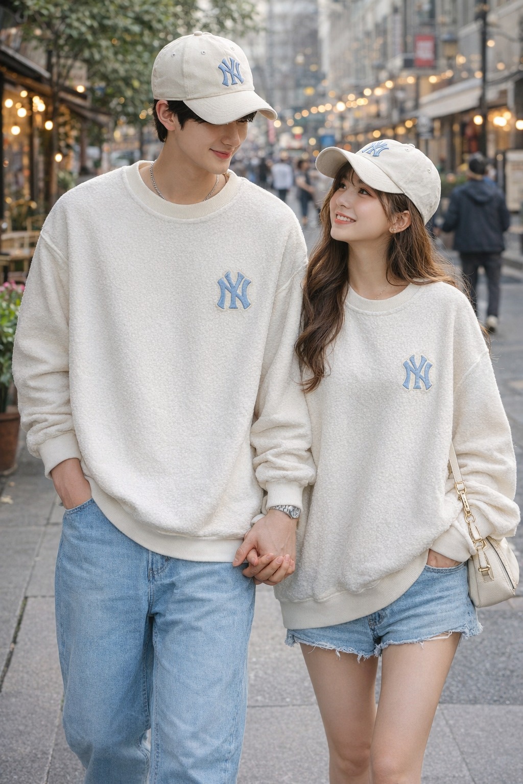 Áo Sweater Chính Hãng - Áo Lông MLB Unisex Street Style Logo Blue - 3AMTM0131