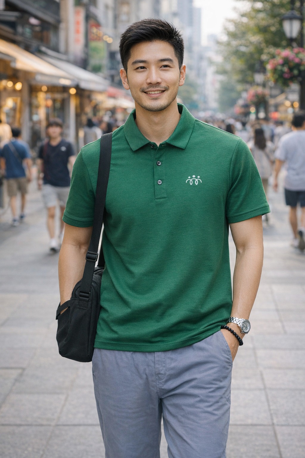 Áo Polo Chính Hãng - Nike Basic Three People Xanh Lá - NI019