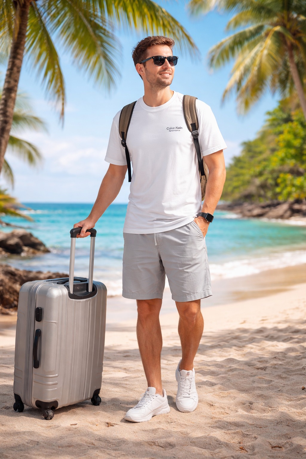 Bộ Thể Thao Hè - Calvin Klein Cargo Shorts And T-Shirt 
