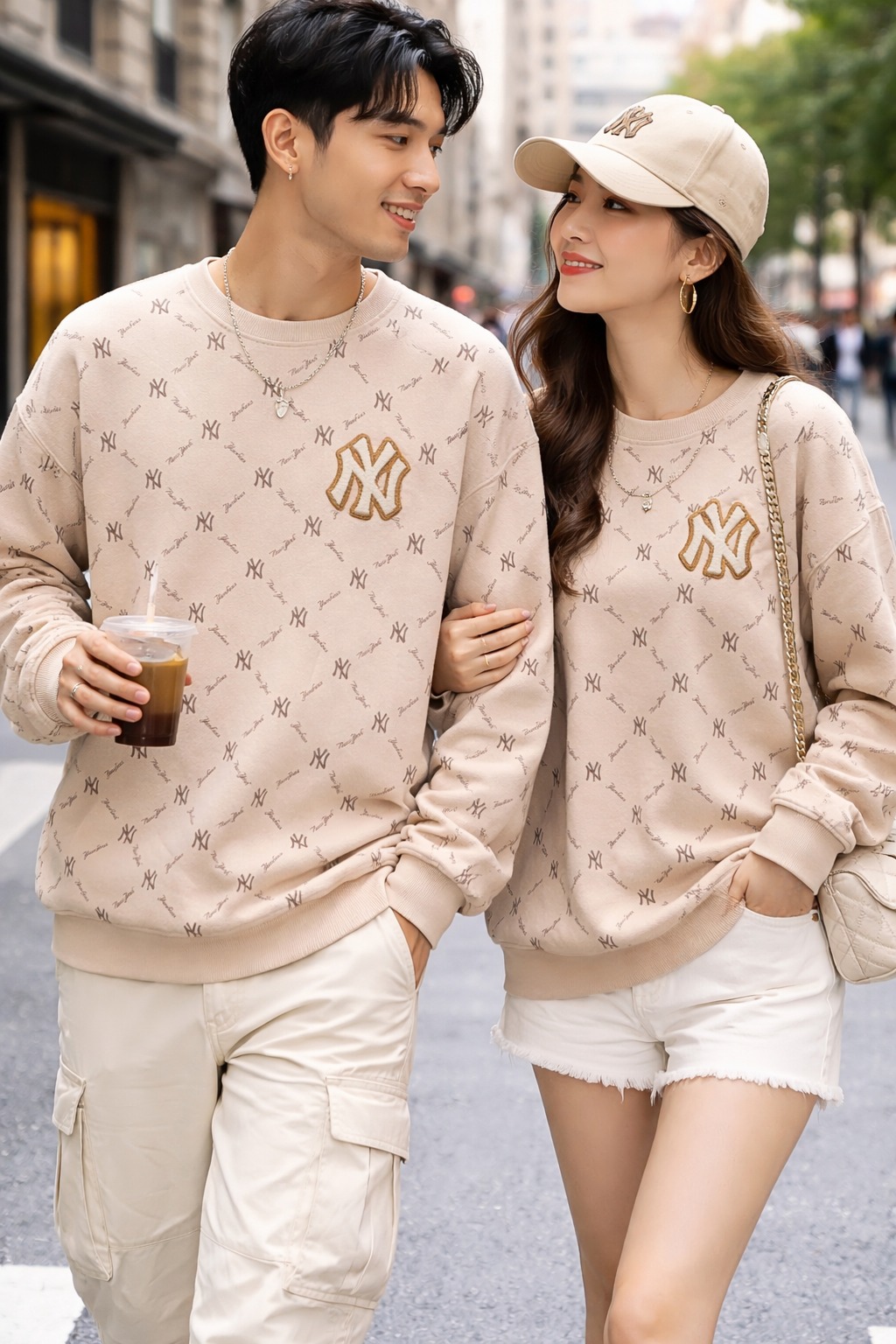 Áo Sweater Chính Hãng - Newera Monogram New York ''Beige'' - 19500180