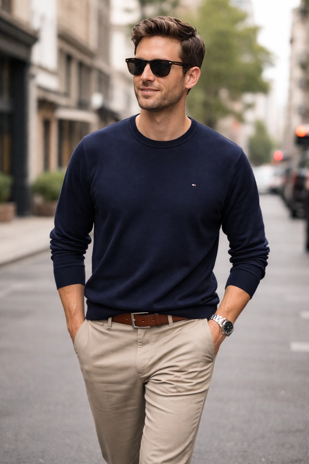 Áo Sweater Chính Hãng - Áo Len Tommy Hilfiger 'Navy' - 78JB658-410