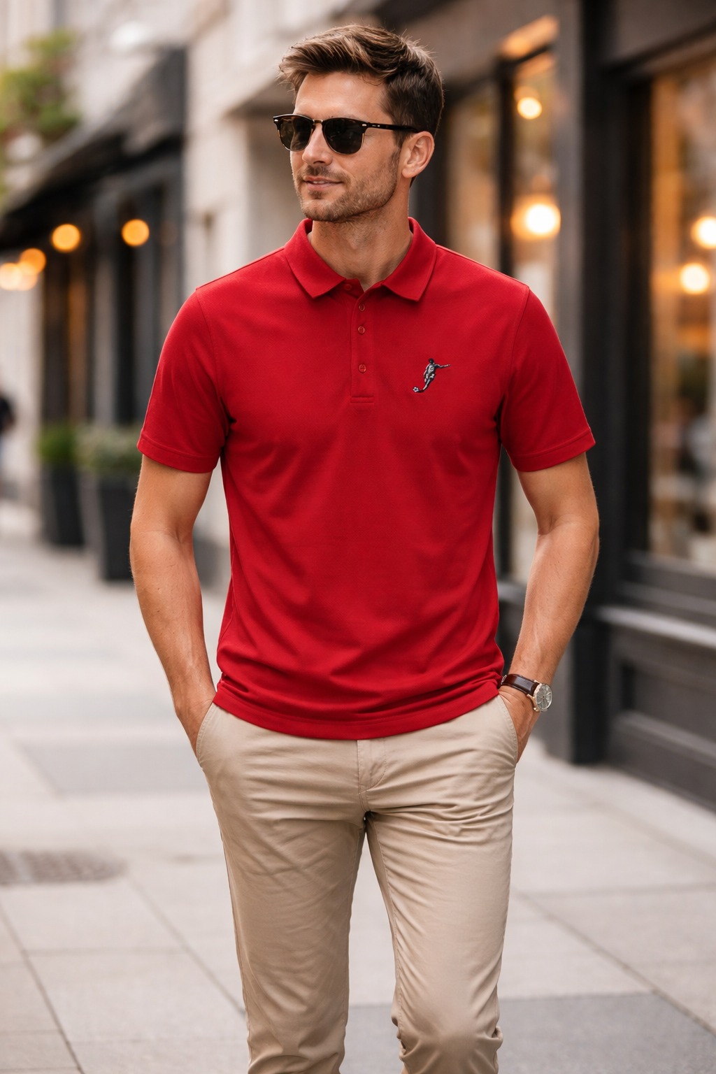 Áo Polo Chính Hãng - Nike Club Logo Football Đỏ - PNF-006