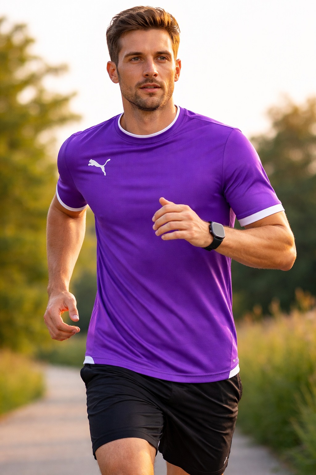 ÁO THỂ THAO HÈ - Puma Studio Man Run Fav Ss Tee Tím  - 704917-10