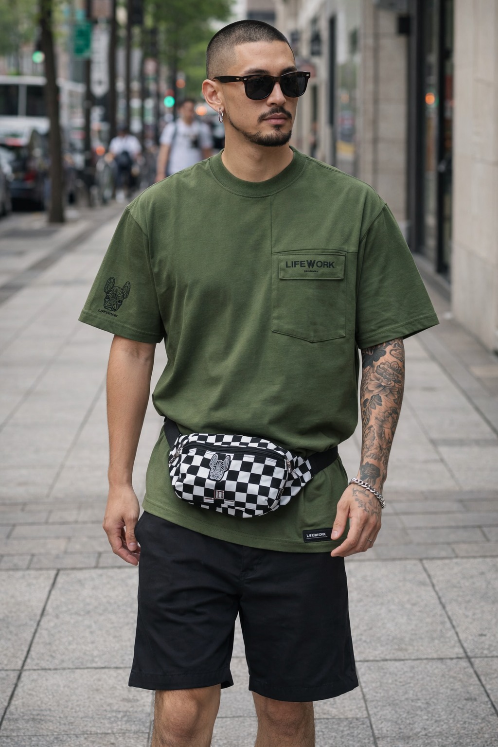 ÁO THỂ THAO HÈ - Áo Phông LifeWork Flame Figure Short-Sleeved Green- LW232TS418-03