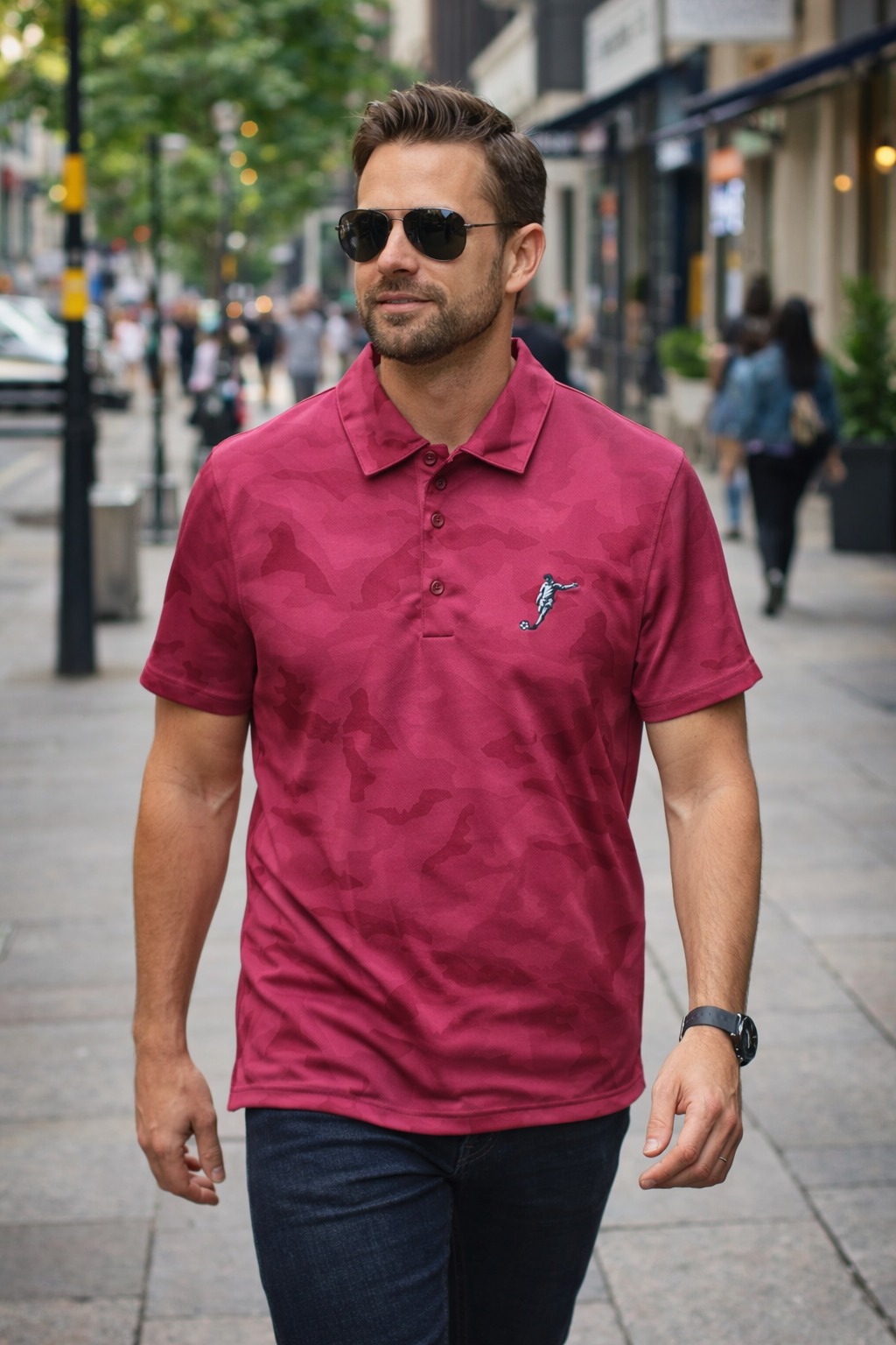 Áo Polo Chính Hãng - Nike Club Logo Football Màu Hồng Camo - CLF-01