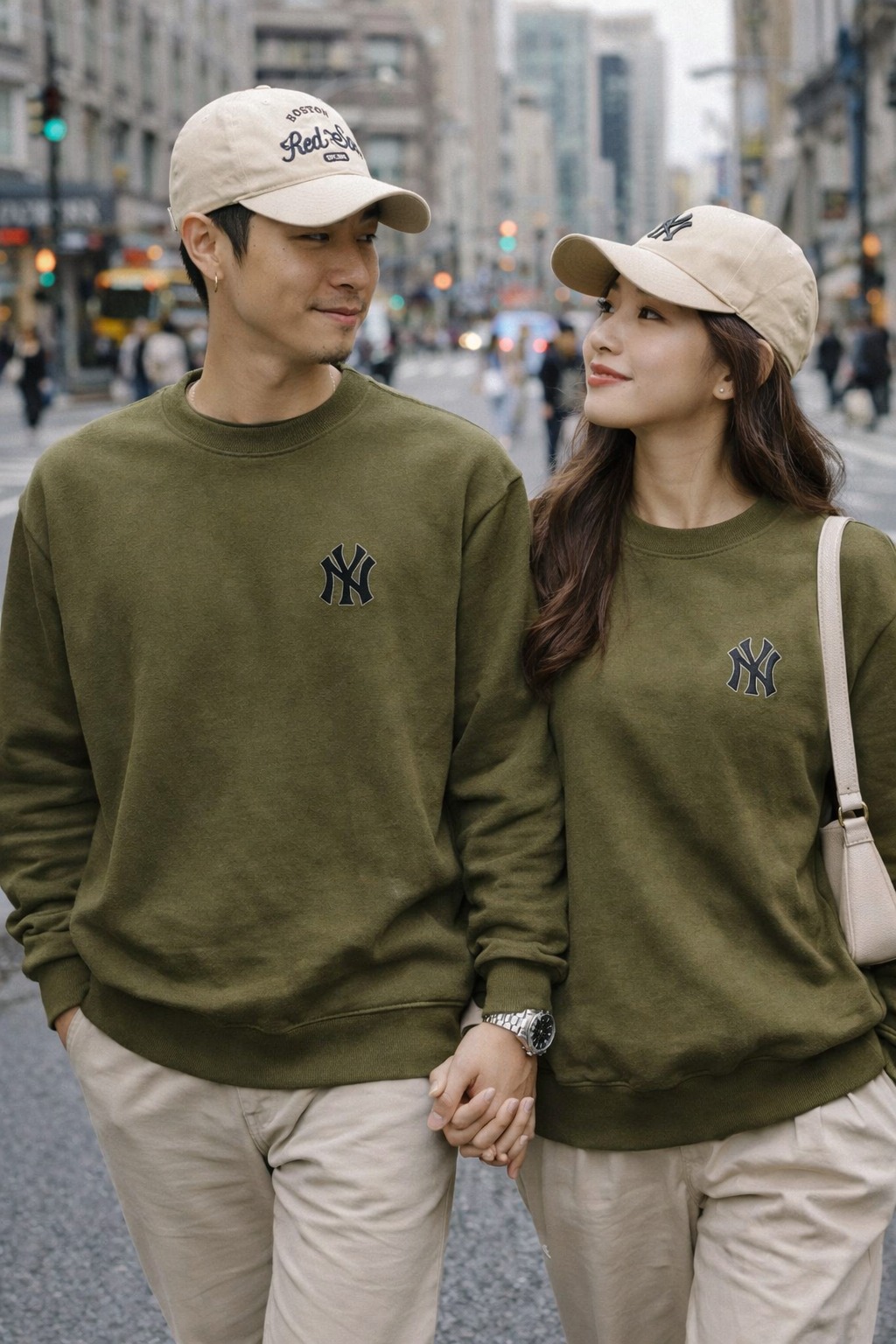 Áo Sweater Chính Hãng - Áo MLB New York ''Olive'' - 13943902