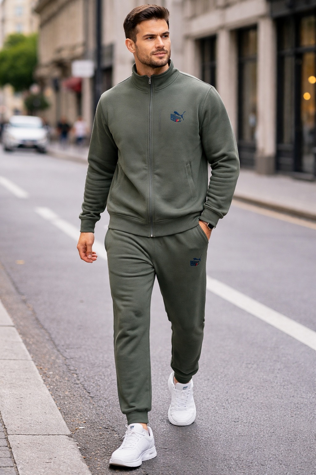 Bộ Thể Thao Chính Hãng - Puma Jeans Jogger ' Xanh Xám ' - BPM-808