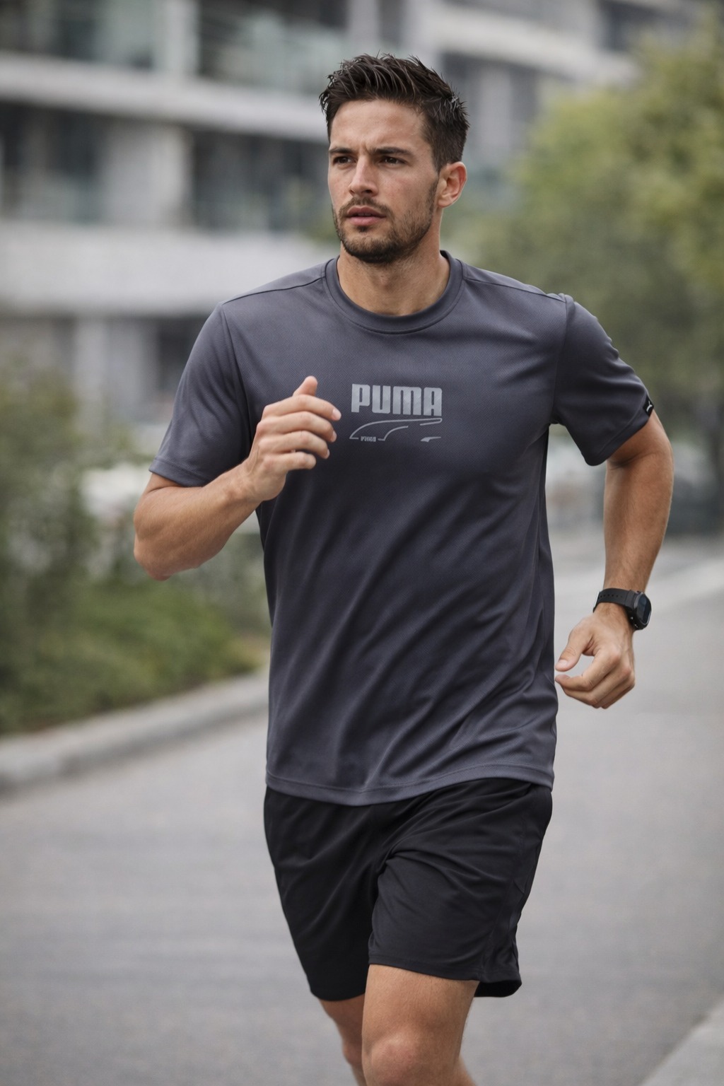 ÁO THỂ THAO HÈ - Puma Studio Man Run Fav Ss Tee Xám - T3GHN-01
