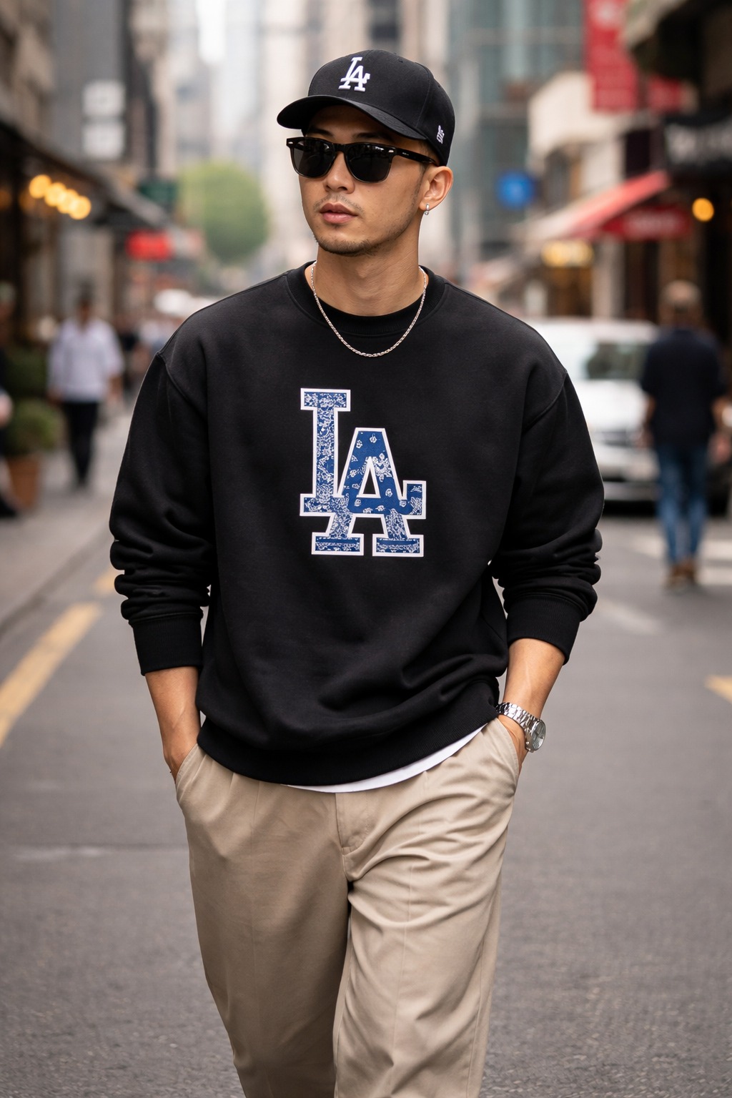 Áo Sweater Chính Hãng - New Era Los Angeles 'Black/Blue' - 13546483