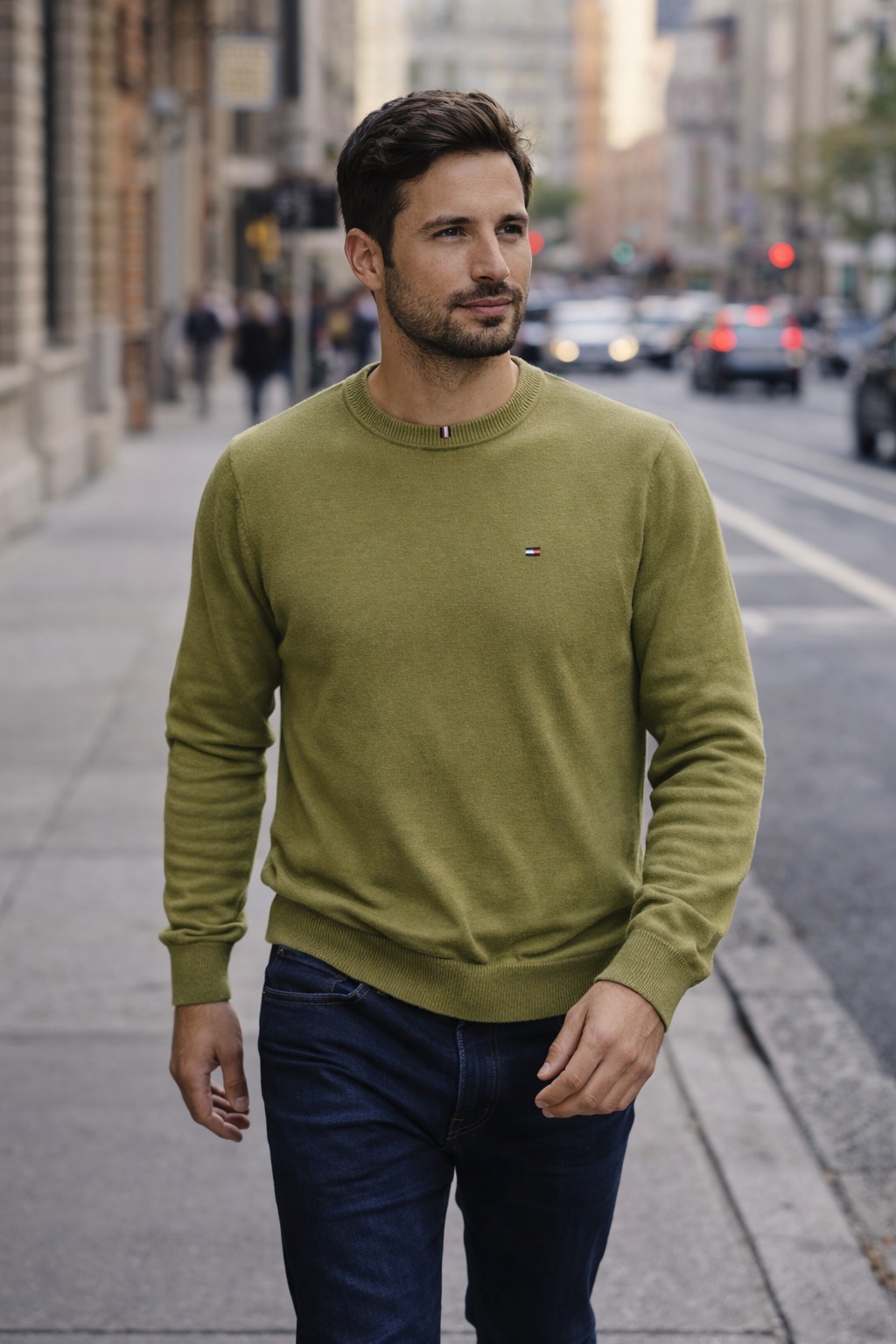Áo Sweater Chính Hãng - Áo Len Tommy Hilfiger 'Olive Green' - 78J8320-031