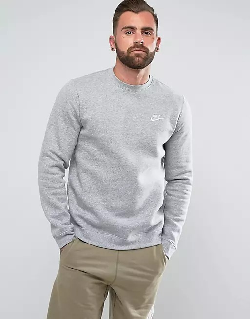 Áo Sweater Chính Hãng - Nike Club Fleece Men's 'Grey' - 804340-063