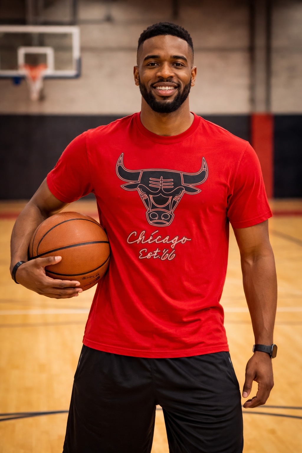 Áo Tshirts Chính Hãng - NBA Chicago EST 66 Tshirts Red - NBA-03E