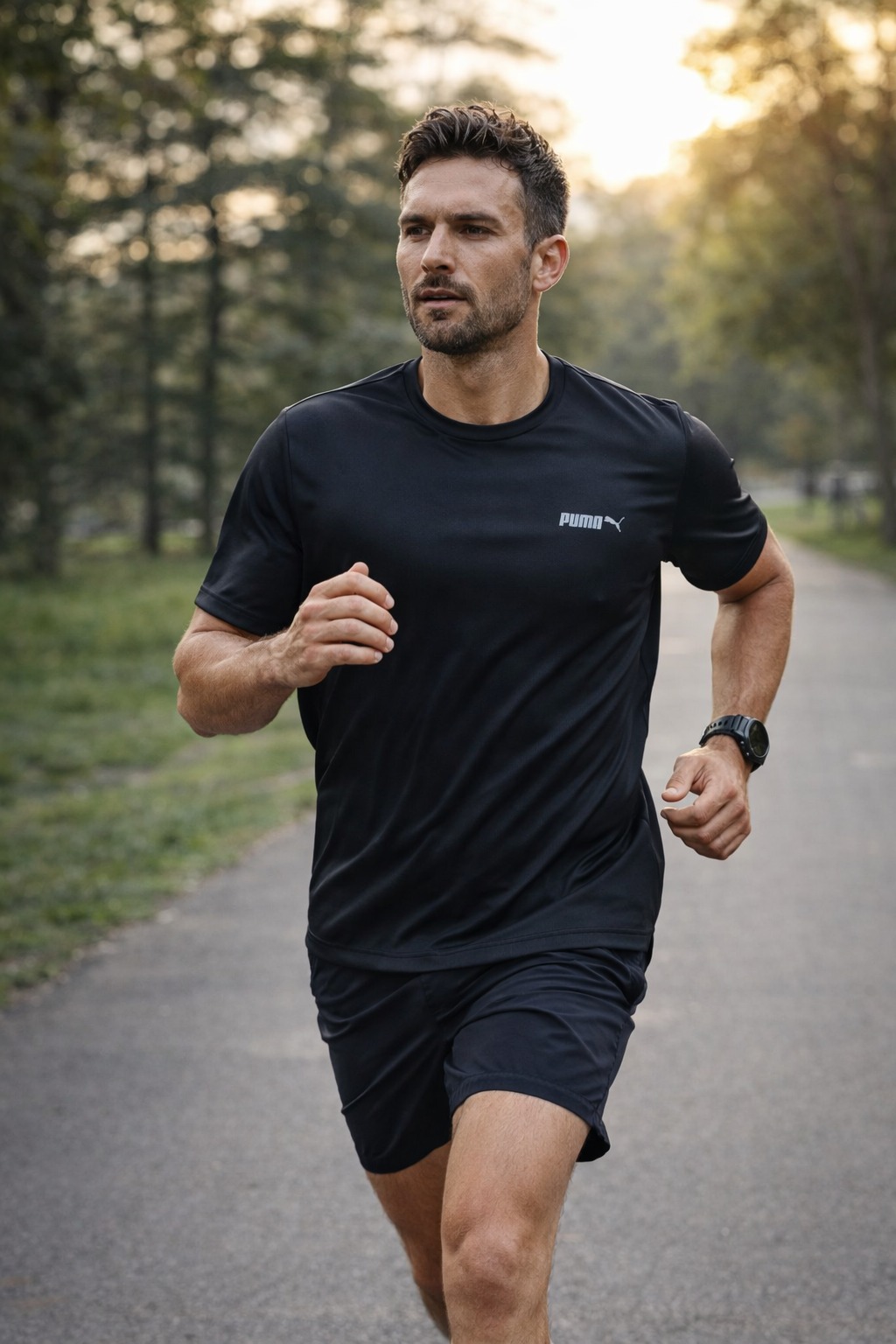 ÁO THỂ THAO HÈ - Puma Studio Man Run Fav Ss Tee Black - 521117-02