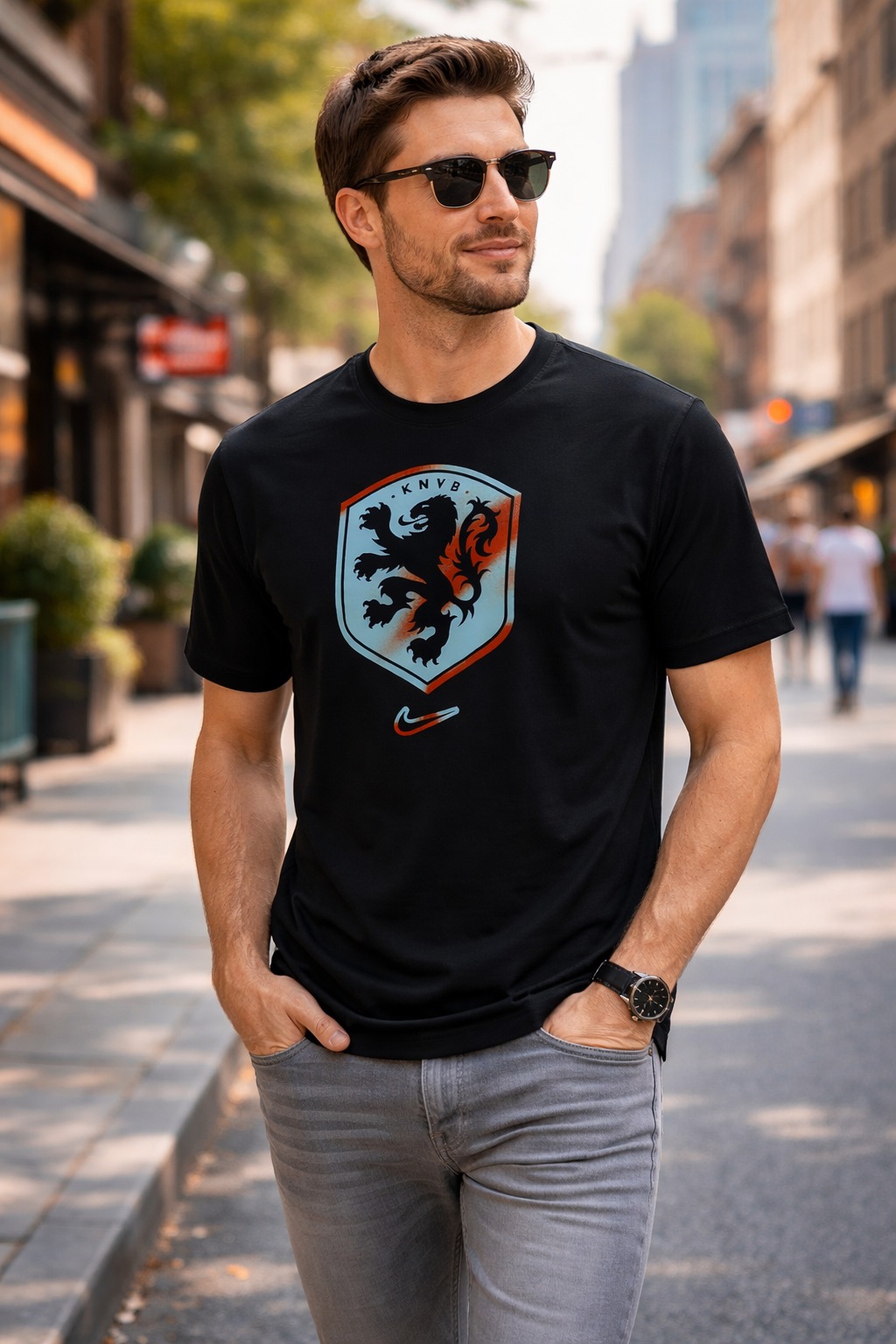 Áo Tshirts Chính Hãng - Nike Netherlands Crest KNVB 2024-2026 noir ' Black' - FV8584-010