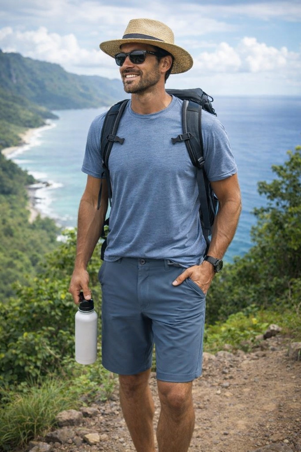 Quần Shorts Chính Hãng - Puma 101 North 7 Xanh Thẫm - Logo Xám - 6202-07