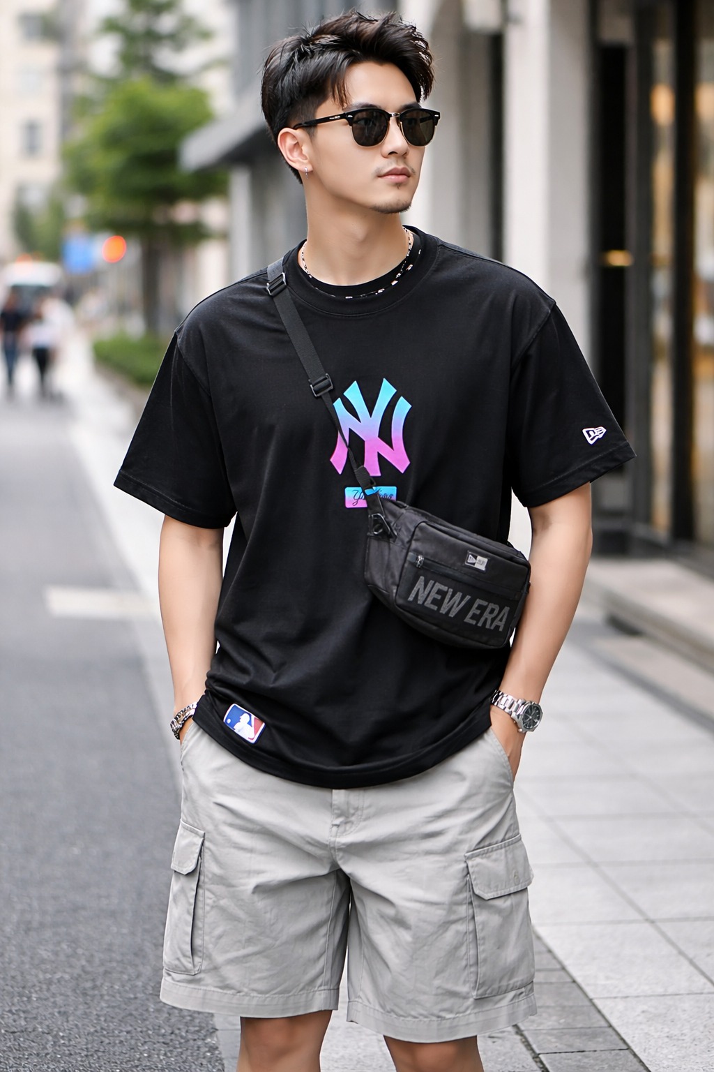 Áo Tshirts Chính Hãng - Áo Thun Nam Nữ Newera NY Black 13300061