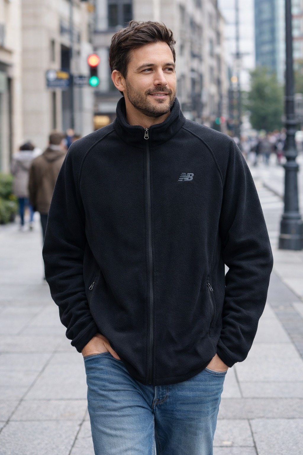 Áo Khoác Chính Hãng - New Balance Nỉ Full 'Black' - KNB-010