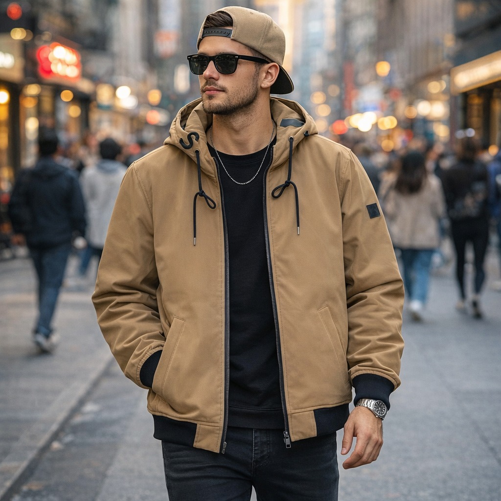 Áo Khoác Chính Hãng - Áo Khoác Lông Michael Kors Beige Logo Vuông - KMC-01