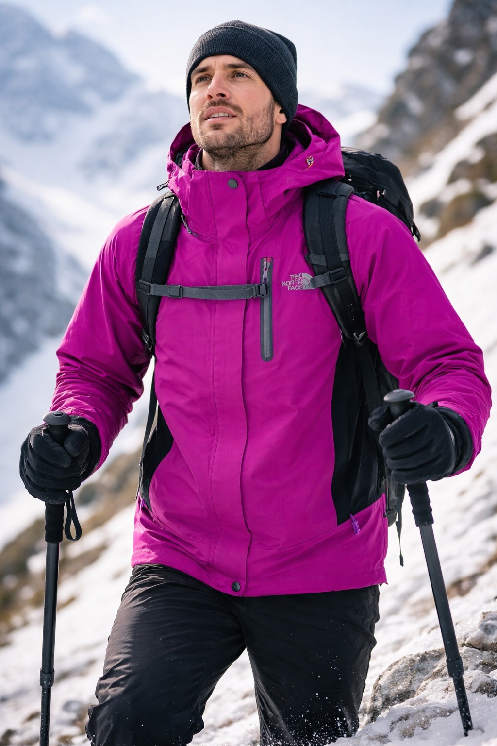 Áo Khoác Chính Hãng - The North Face Gore - Tex Tím Logo Xám - AKTNF-03