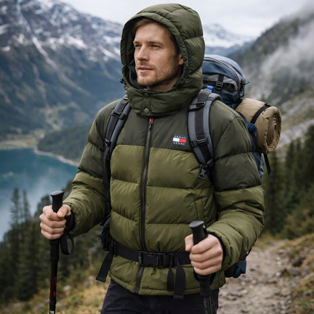 Áo Khoác Phao Chính Hãng - Tommy Hilfiger Mens Mixed-Media Puffer 