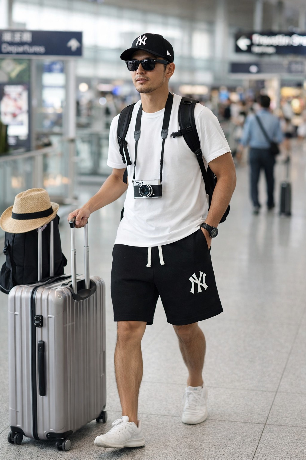 QUẦN SHORTS CHÍNH HÃNG - Newera logo NY New York Yankees Black - 12727837