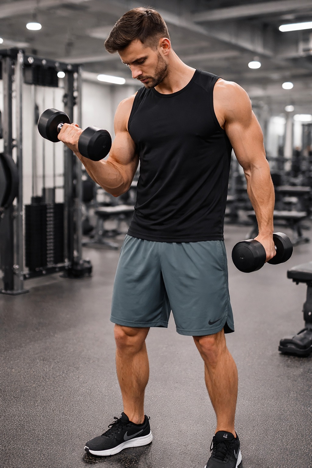 Quần Shorts - NIKE Men's Dri Fit Shorts Training Basketball Dark Gray Large - CN9766-060