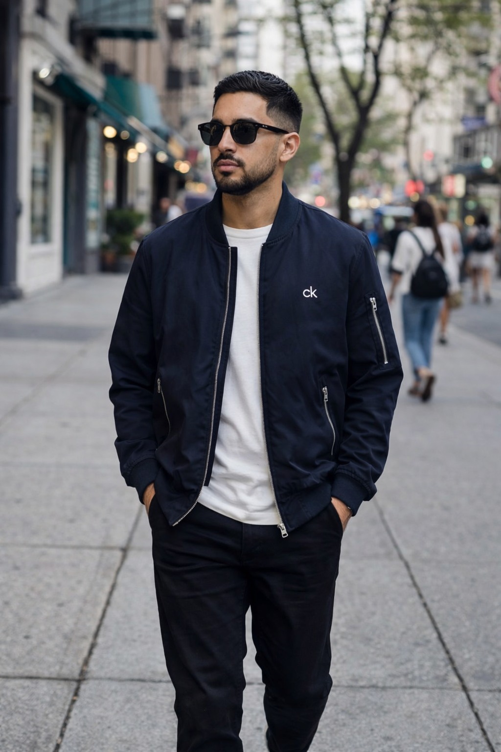 Áo Khoác Chính Hãng - CALVIN KLEIN Solid Full Zip Bomber Jacket Men's 