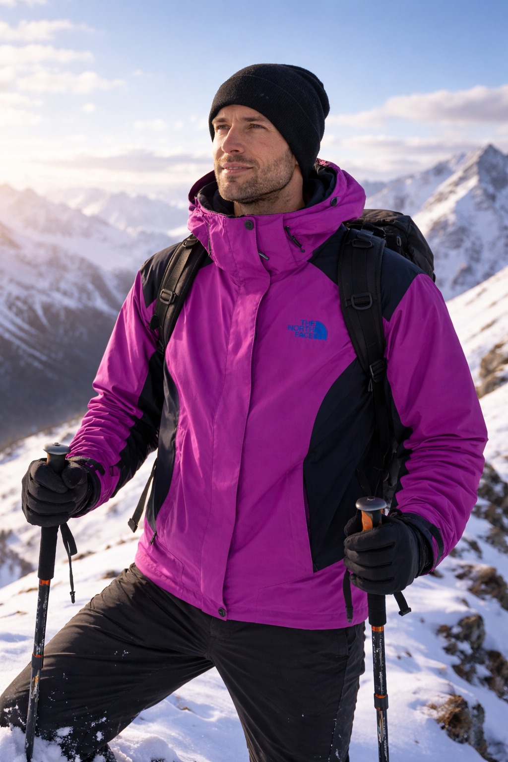 Áo Khoác Chính Hãng - The North Face Gore - Tex Tím Logo Xanh - AKTNF-06