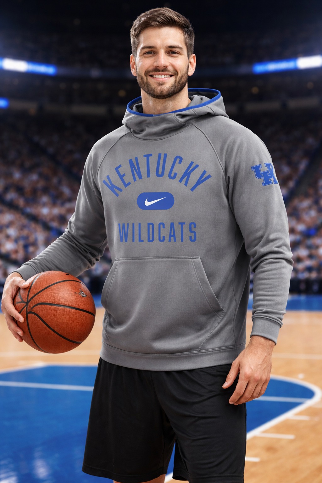 Áo Hoodie Chính Hãng - Nike Gray Kentucky Wildcats Basketball 