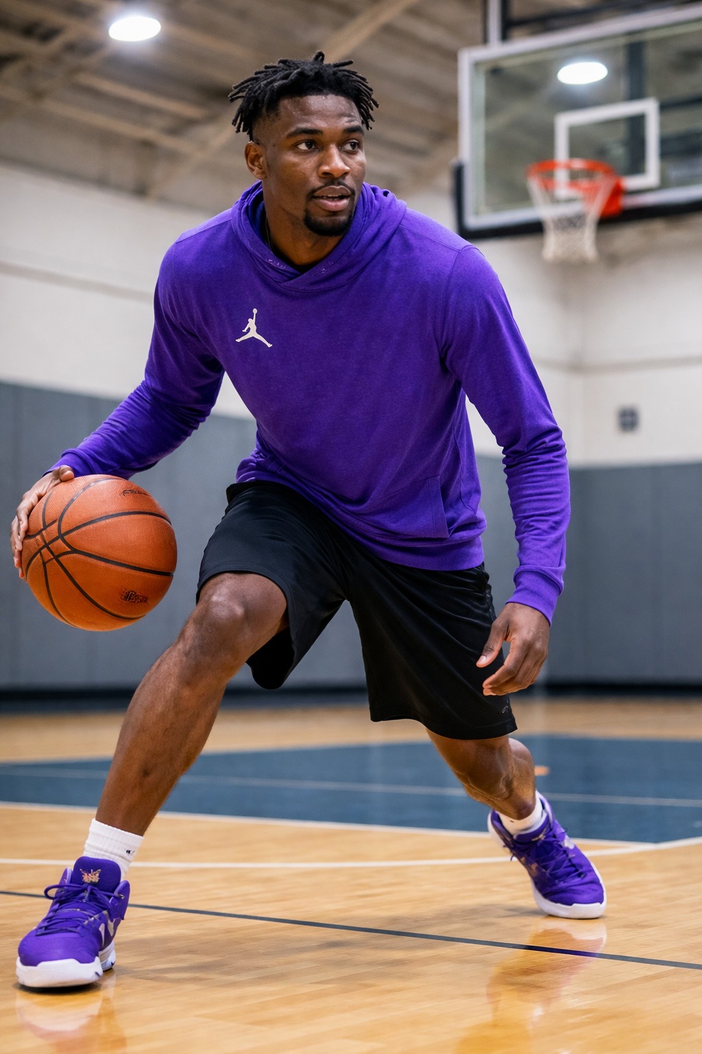 ÁO HOODIE - Nike Air Jordan Dry-Fit Long Sleeve Hoodie 'Purple' - AO9221-545