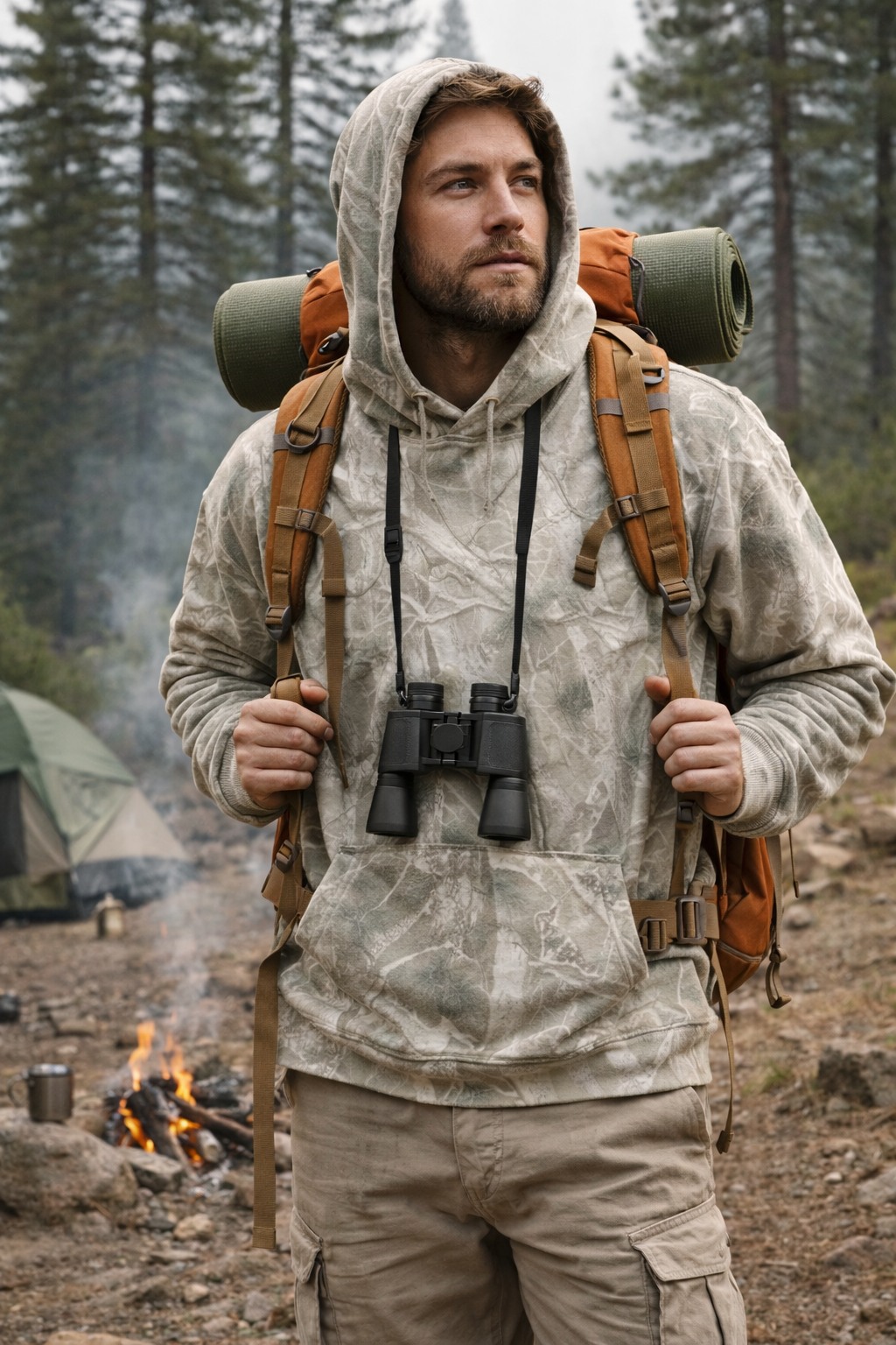 Áo Hoodie Chính Hãng - Abercrombie Essential Popover Hoodie Camo - 122-488-00363-108