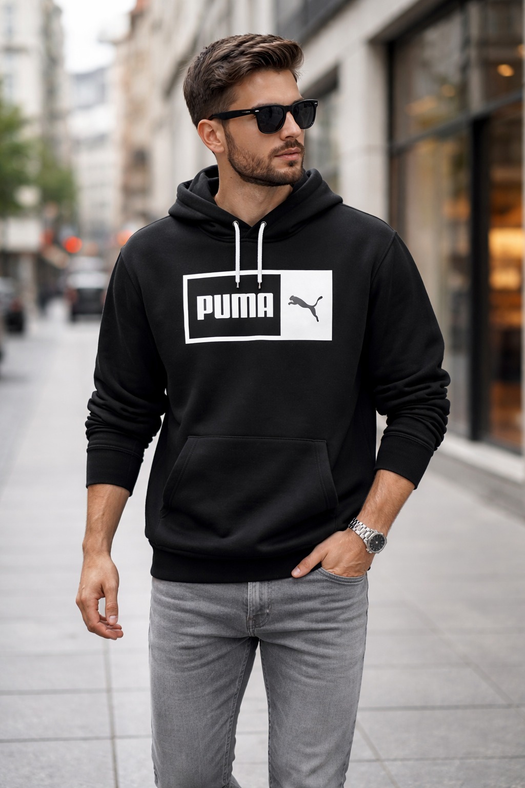 Áo Hoodie - Puma Logo 'Black' - 848222-01