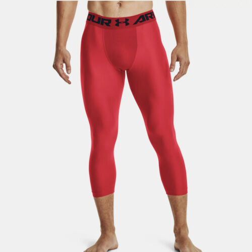 Quần Giữ Nhiệt Nam - Under Armour Men's HeatGear Armour Graphic 3/4 Leggings Red