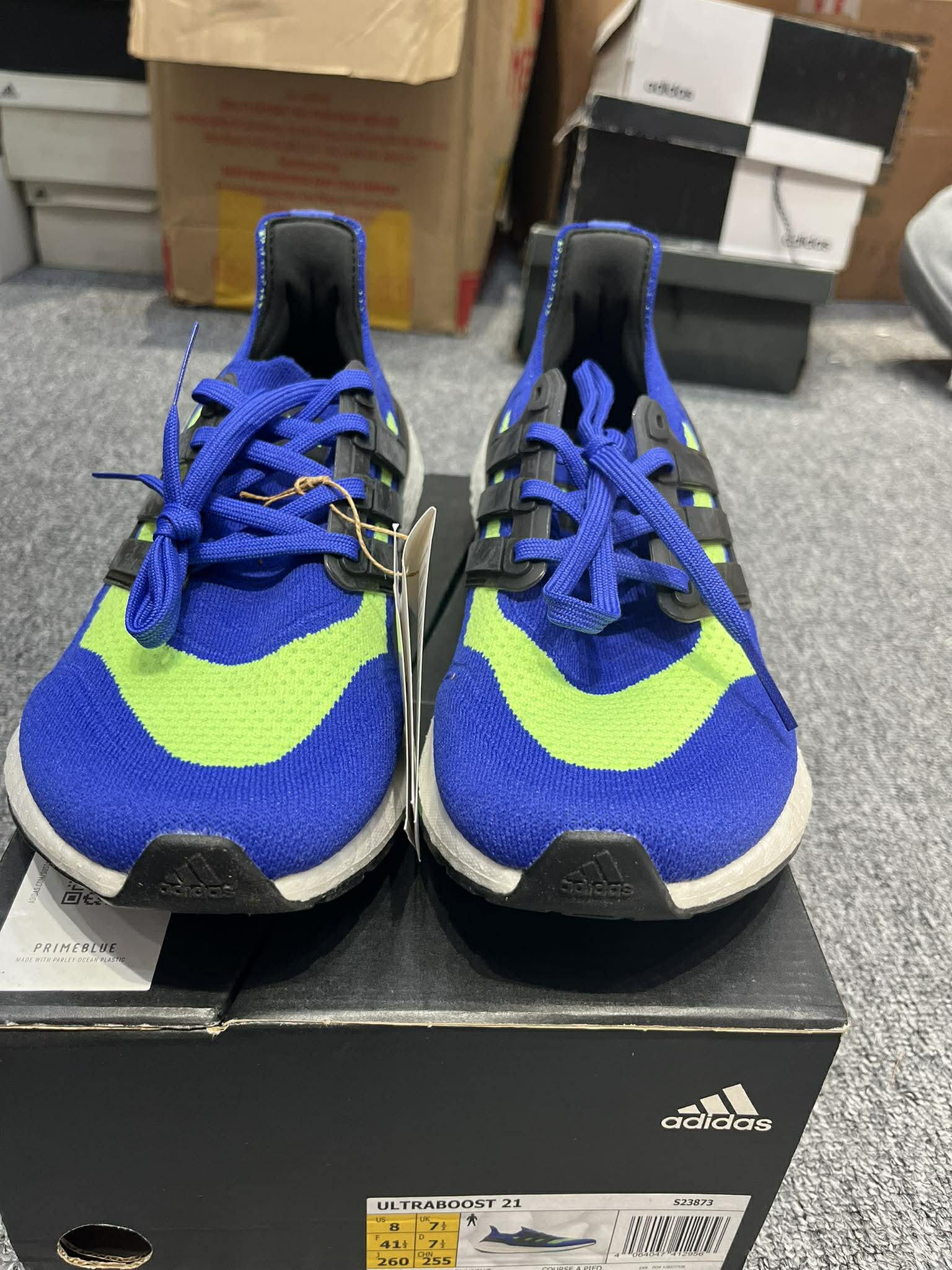 Giày Casual Chính Hãng - Adidas Ultraboost 21 'Sonic Ink Screaming Green' - S23873