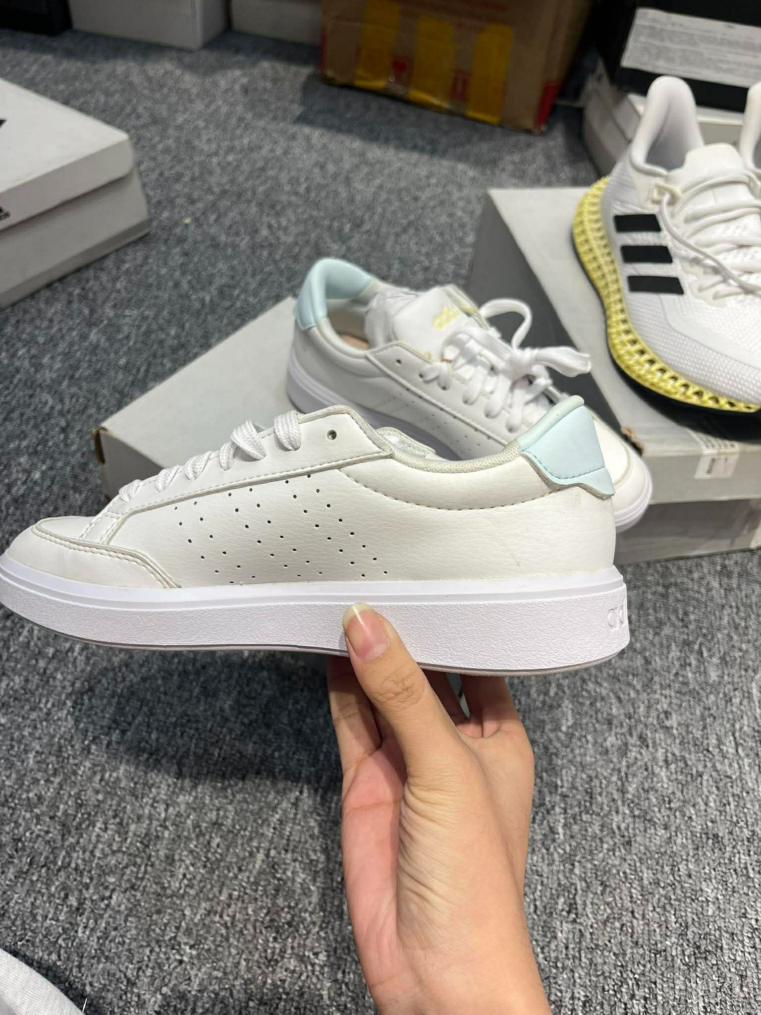 Giày Casual Chính Hãng -Adidas Vegan Court White Blue - GX1760