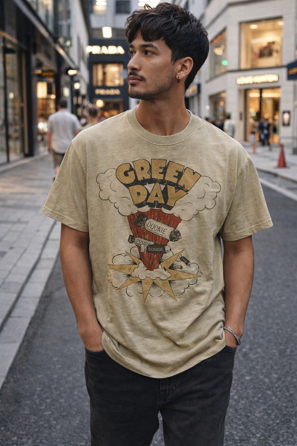 ÁO TSHIRTS CHÍNH HÃNG - TOPTEN10 HOT STUFF Wax Begie - MSF3TS3001C