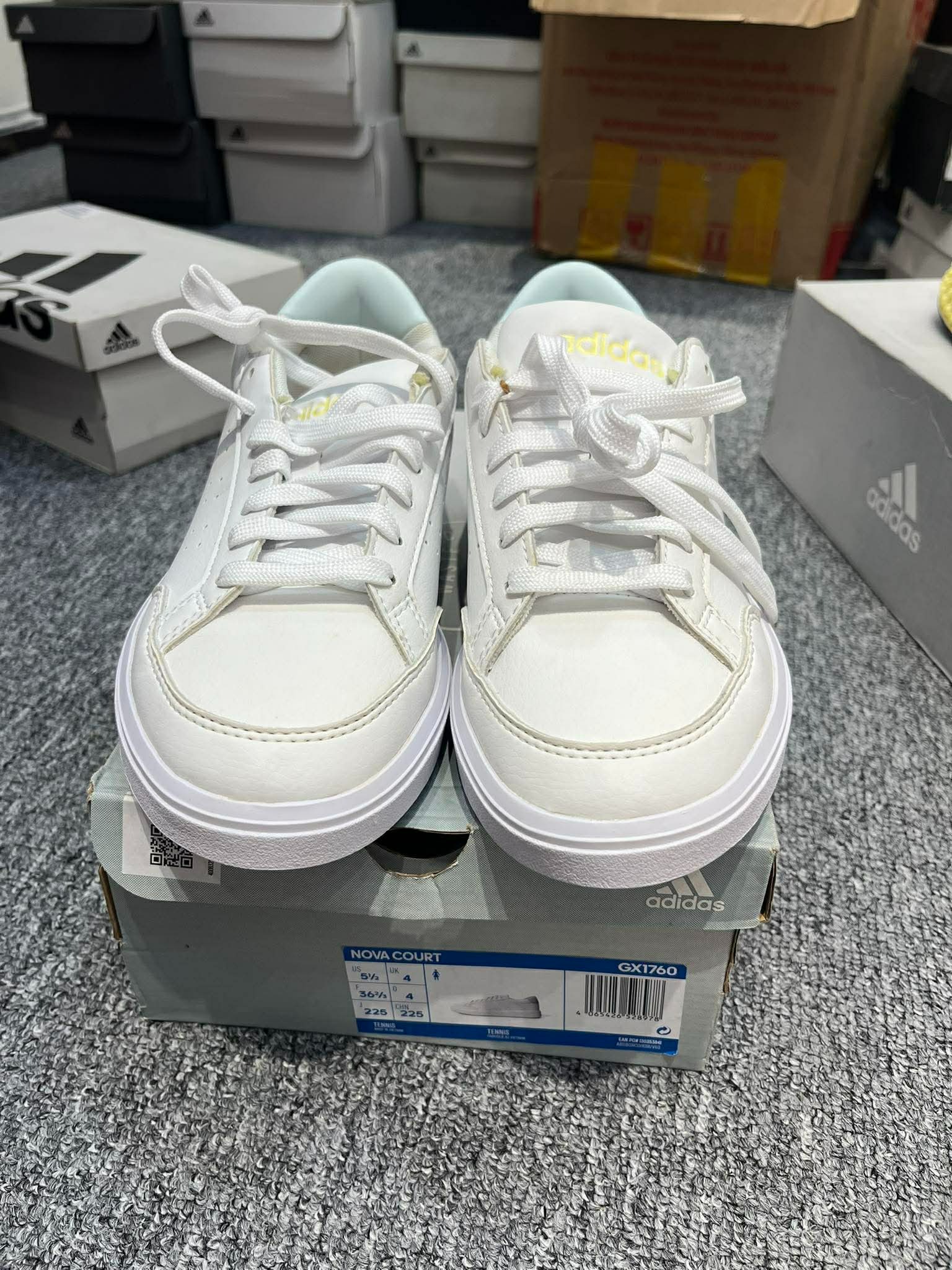 Giày Casual Chính Hãng -Adidas Vegan Court White Blue - GX1760