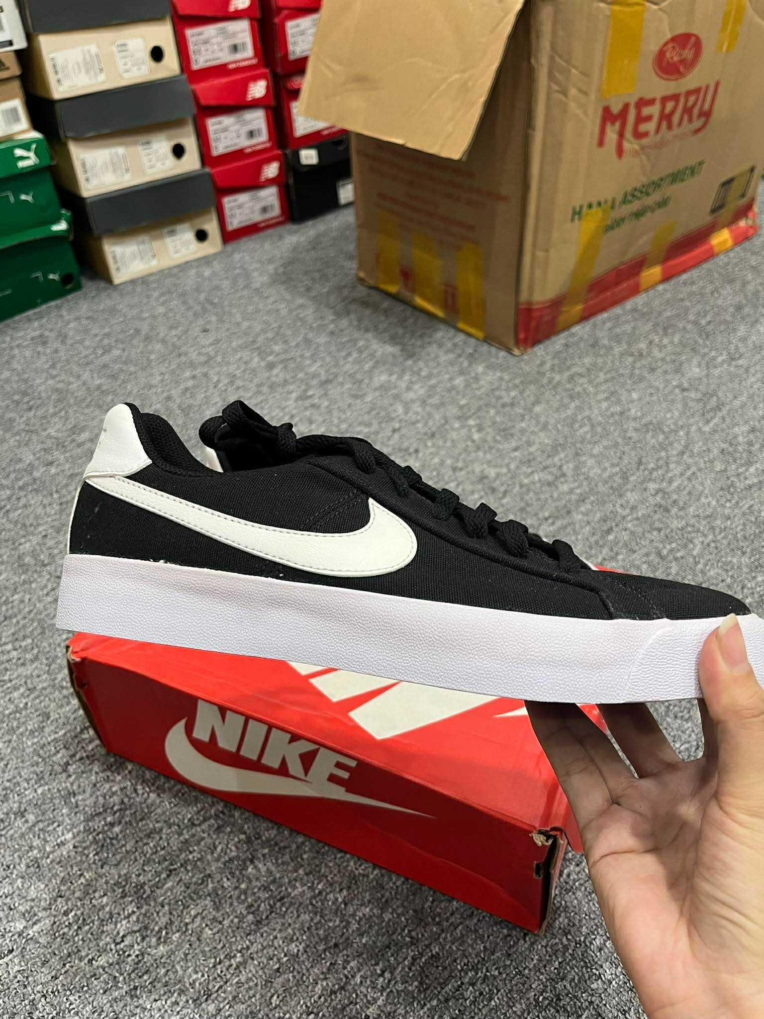 Giày Casual Chính Hãng - Nike Wmns Court Royale AC Canvas 'Black White' - CD5405-010