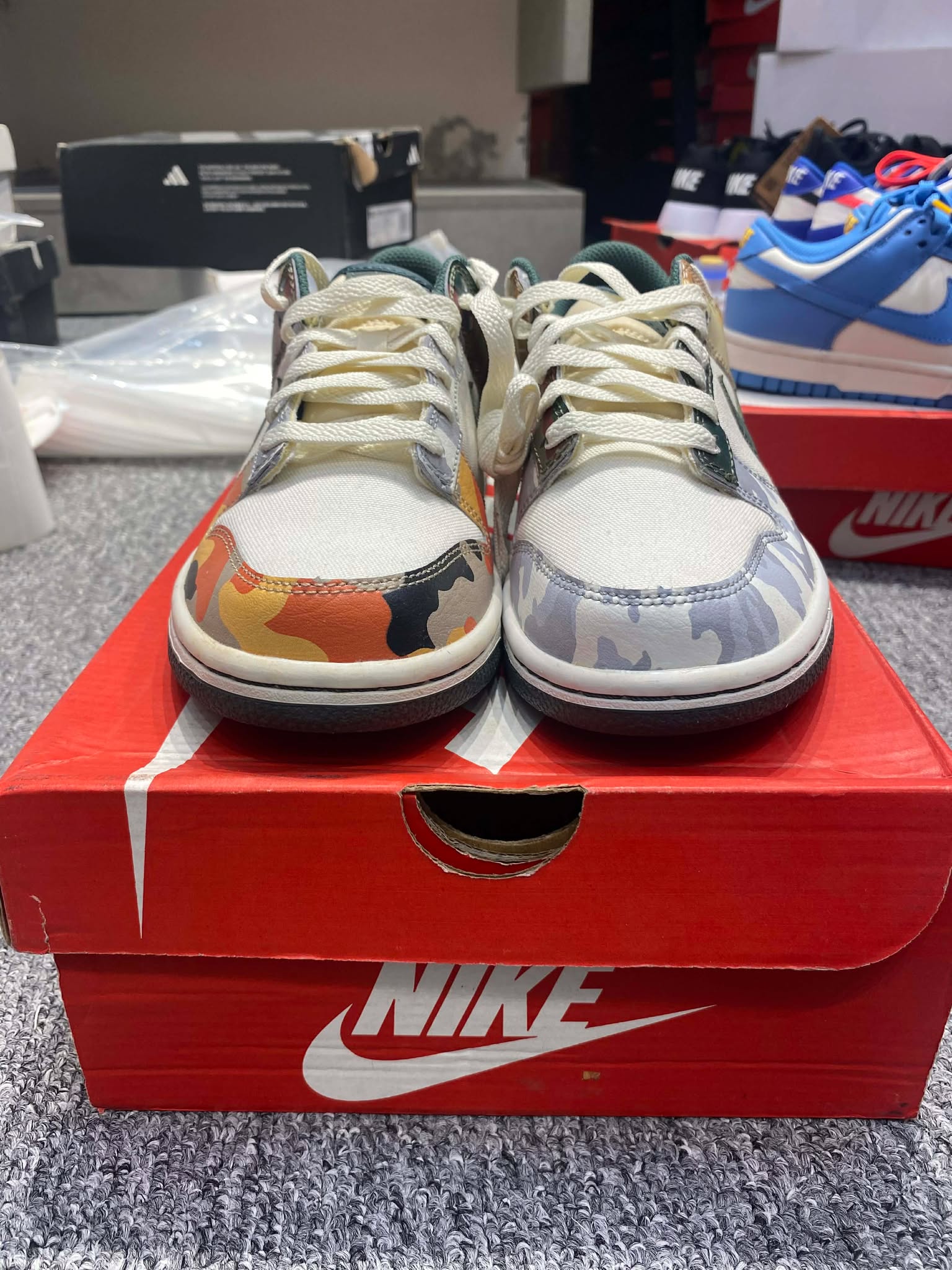 Giày Casual Chính Hãng - Nike Dunk Low SE GS 'Sail Multi Camo' - DB1909-100