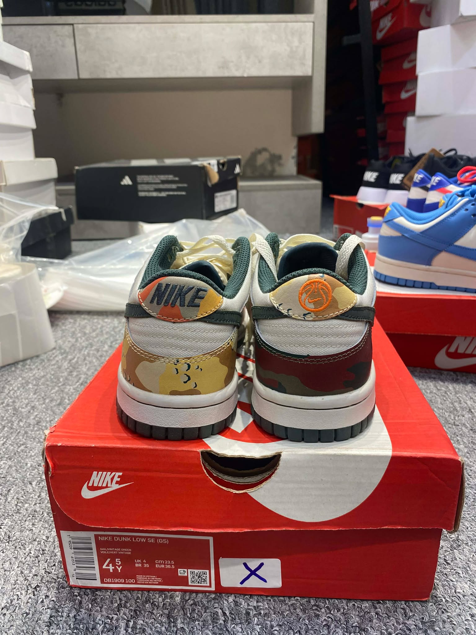 Giày Casual Chính Hãng - Nike Dunk Low SE GS 'Sail Multi Camo' - DB1909-100