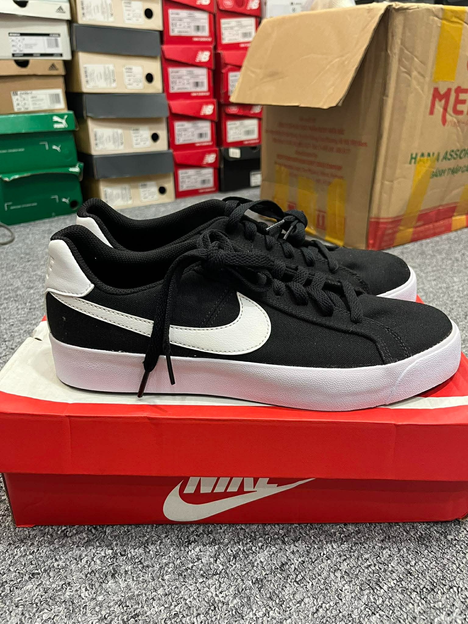 Giày Casual Chính Hãng - Nike Wmns Court Royale AC Canvas 'Black White' - CD5405-010