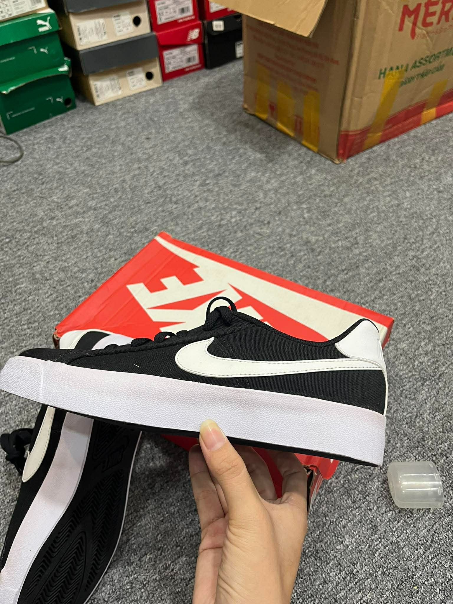 Giày Casual Chính Hãng - Nike Wmns Court Royale AC Canvas 'Black White' - CD5405-010