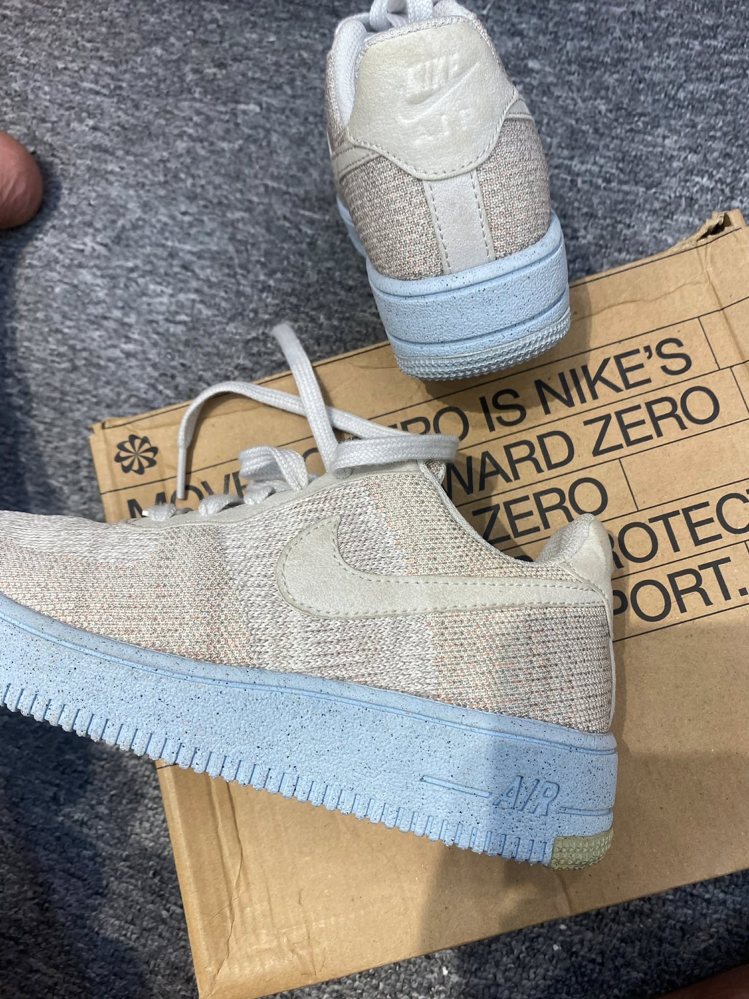 Giày Casual Chính Hãng - Nike Air Force 1 Crater Flyknit 'White Chambray Blue'- DH3375-101